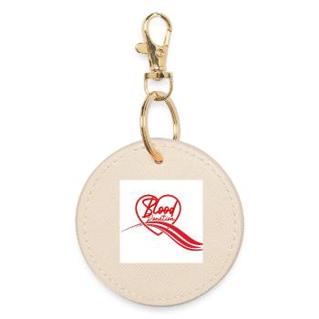 Blood Donation Heart Logo - Round Keyring - oyster - Front