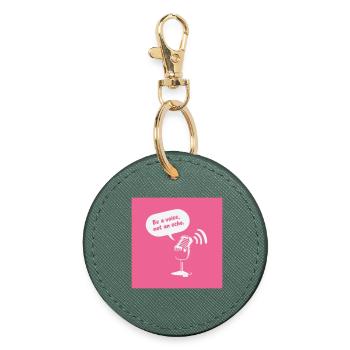 Sois une voix, pas un écho - Porte-clés rond - vert sapin - Devant