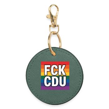 FCK CDU - Anti CDU Meme - Runder Schlüsselanhänger - Fichte - Vorne