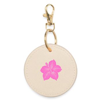 Hibiscus flower - Round Keyring - oyster - Front