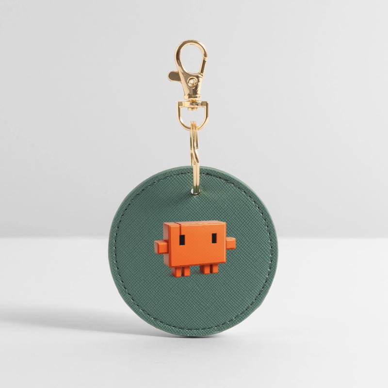 Claude Code Pixel 3D Maskottchen süßer Dev-Aufkleber Runder Schlüsselanhänger