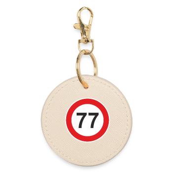 77. Seventy-Seven Years Gift Surprise - Round Keyring - oyster - Front