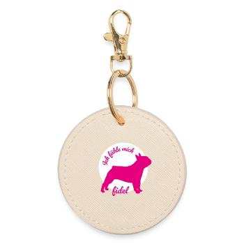 Carlin, cercle de chiens, humour, vie de bureau, amour animal - Porte-clés rond - huître - Devant