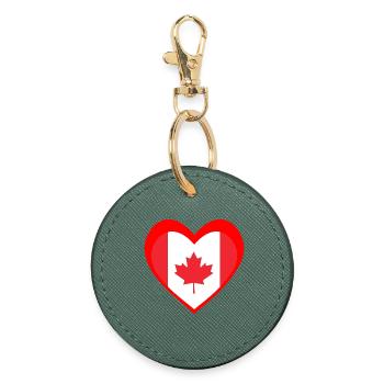 Red Maple Heart – True Canadian Pride - Round Keyring - evergreen - Front