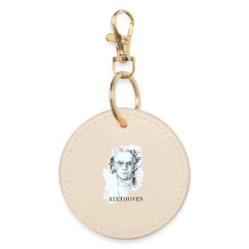 musicien classique Beethoven sourd éventail de concert piano - Porte-clés rond - huître - Devant