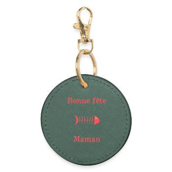 MAMIE. FÊTE DES MÈRES - Porte-clés rond - vert sapin - Devant