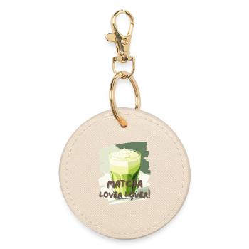 Matcha Lover Lover Matcha Latte Liebhaber Grüntee - Runder Schlüsselanhänger - Auster - Vorne