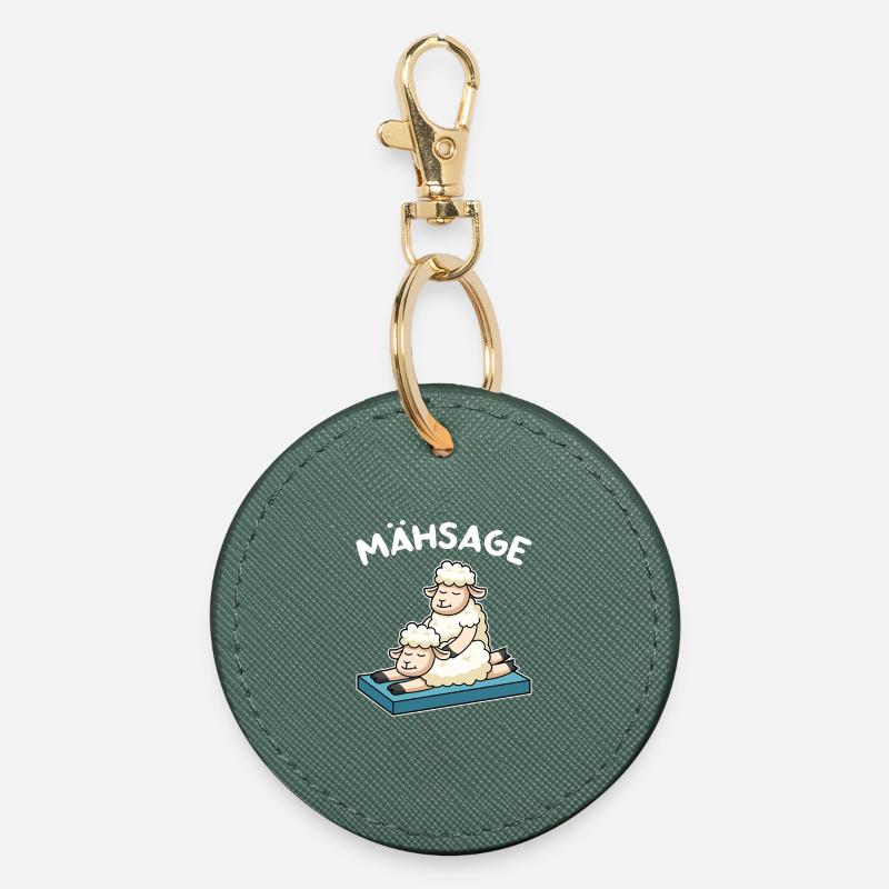 Sheep Massage Physiotherapy Masseur Sheep - Round Keyring - evergreen