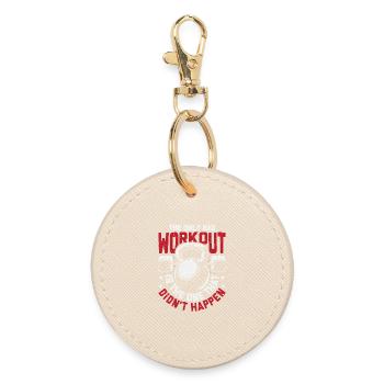 Motivierendes Kettlebell-Trainingsabzeichen - Runder Schlüsselanhänger - Auster - Vorne