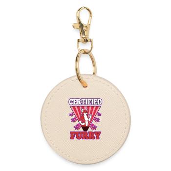 Certified furry - Round Keyring - oyster - Front