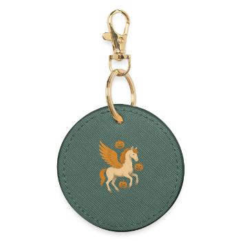 Winged steed with pumpkins - Round Keyring - evergreen - Front