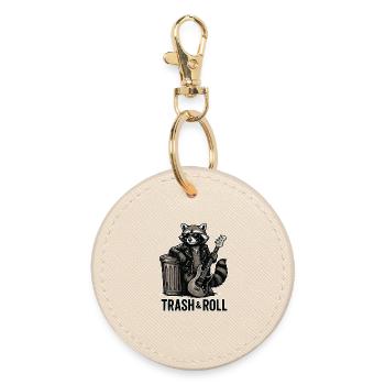 Trash & Roll Raton laveur avec guitare - Porte-clés rond - huître - Devant