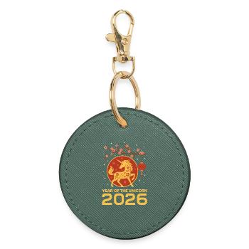 Unicorn 2026 - Runder Schlüsselanhänger - Fichte - Vorne