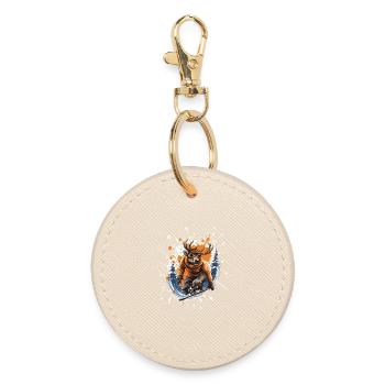 Hirsch Snowboard - Round Keyring - oyster - Front