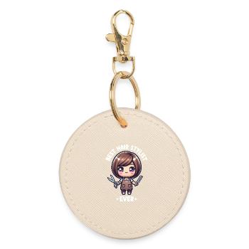 Best hairdresser ever - Round Keyring - oyster - Front
