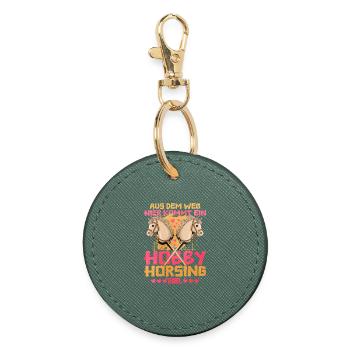 Hobby Horsing Girl Heart Design - Round Keyring - evergreen - Front