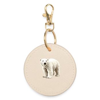 Polar Bär Illustration Reinweiß - Runder Schlüsselanhänger - Auster - Vorne