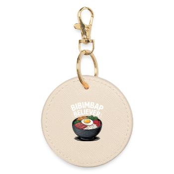 Bibimbap Fan | Corée, bol de riz, gourmet - Porte-clés rond - huître - Devant