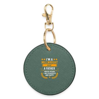 Mechanic Mechanical Engineering CNC Fitter - Round Keyring - evergreen - Front