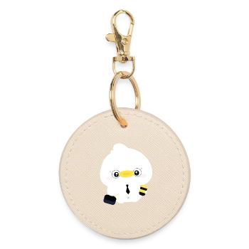 Canard en cravate Mignon du bureau - Porte-clés rond - huître - Devant