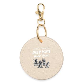 Grey Minis Saying Miniatures Painting - Round Keyring - oyster - Front