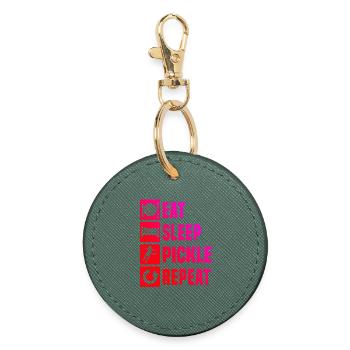 Pickleball Player Gift Idea for Mother's Day - Round Keyring - evergreen - Front