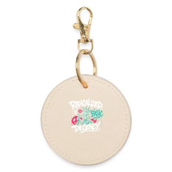 Radicalized Basic Decency Graffiti - Round Keyring - oyster - Front