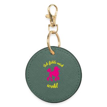 Caniche Well Chiens Vie de bureau Humour Wauwau Fan Dog - Porte-clés rond - vert sapin - Devant