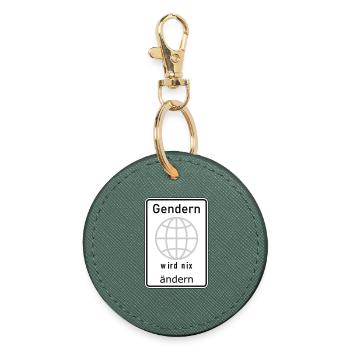 Gendern wird nix ändern - Runder Schlüsselanhänger - Fichte - Vorne