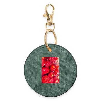 Fresh Strawberries Strawberry Poster - Round Keyring - evergreen - Front