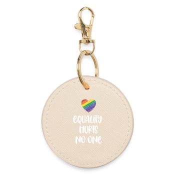 LGBT Pride Month - Equality Hurts No One - Round Keyring - oyster - Front