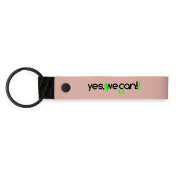 yes we can vegan - Matte PU Schlüsselanhänger - Rosa - Vorne