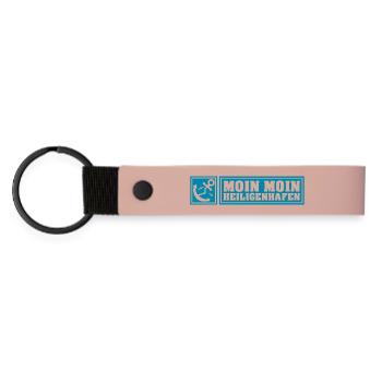 Moin moin Heiligenhafen LE - Matte PU Schlüsselanhänger - Rosa - Vorne