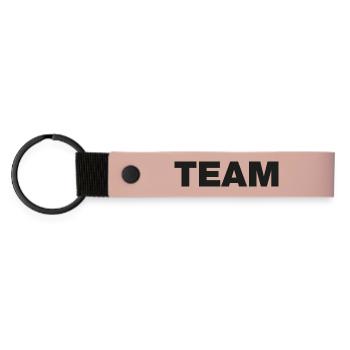TEAM (Typo) - Matte PU Schlüsselanhänger - Rosa - Vorne