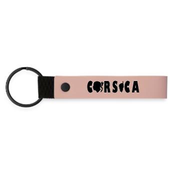 Corsica Corsica Island Flag Symbol Gift - Matte Pu Keyring - pink - Front