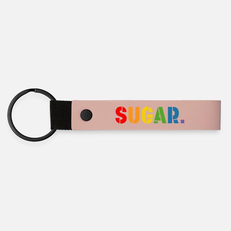 Rainbow shirt SUGAR, LGBT lgbtqi queer - Matte Pu Keyring - pink