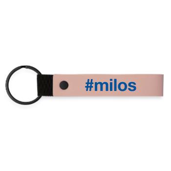 MILOS Greece Griechenland Hashtag - Matte PU Schlüsselanhänger - Rosa - Vorne