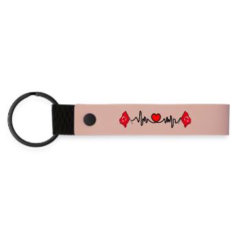 Heart rate cardio for Turkey - Matte Pu Keyring - pink - Front