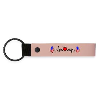 Heart rate cardio for the United States - Matte Pu Keyring - pink - Front
