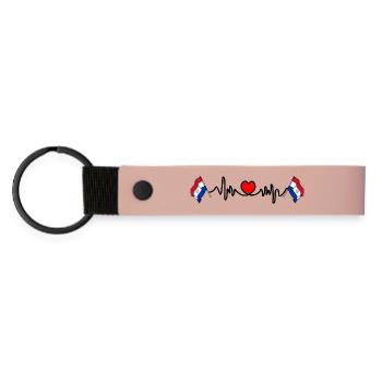 Cardio de fréquence cardiaque pour Paraguay - Porte-clés en PU mat - rose - Devant