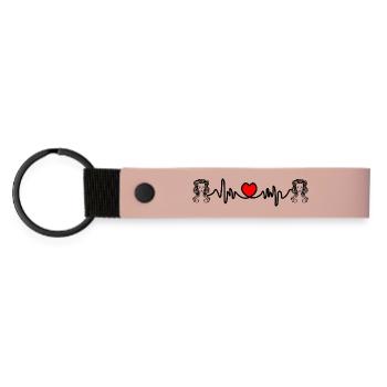 Herzfrequenz Kardio Jungfrau Jungfrau - Matte PU Schlüsselanhänger - Rosa - Vorne