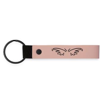 Schwingen - Matte PU Schlüsselanhänger - Rosa - Vorne