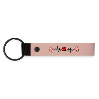 Cardio de fréquence cardiaque pour Brême - Porte-clés en PU mat - rose - Devant