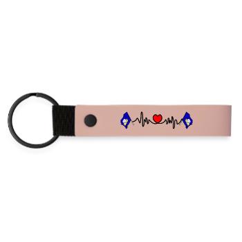 Herzfrequenz-Cardio Region Brüssel-Hauptstadt - Matte PU Schlüsselanhänger - Rosa - Vorne