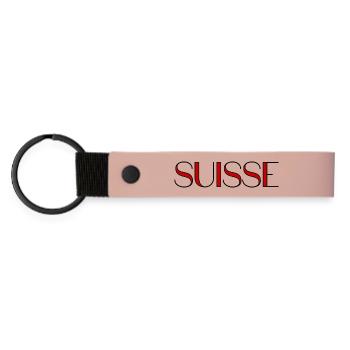 SUISSE. PAYS. GENEVE. HUMOUR. DRAPEAU. GENEVE - Porte-clés en PU mat - rose - Devant