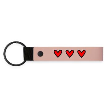 COUPLE. HEART. CHRISTMAS. JUST MARRIED. Bachelorette party - Matte Pu Keyring - pink - Front