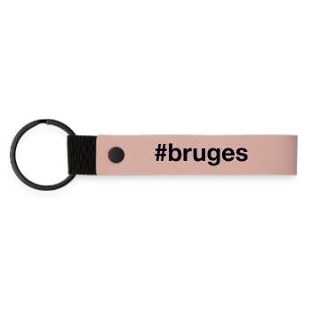 BRUGES Hashtag Belgium Belgien - Matte Pu Keyring - pink - Front