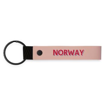Fjord Landsography With Norwegian Motif - Matte Pu Keyring - pink - Front