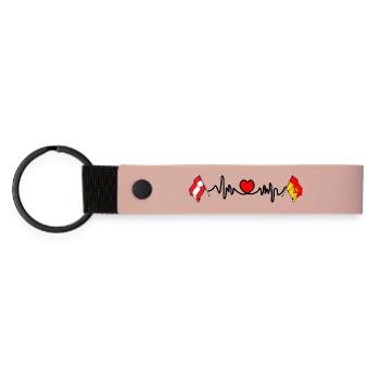 Burgenland Flags Heartbeat - Matte Pu Keyring - pink - Front