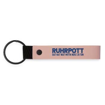 Ruhrpott - Dat hat wat mittn Herz zu tun - Zeche - Matte PU Schlüsselanhänger - Rosa - Vorne